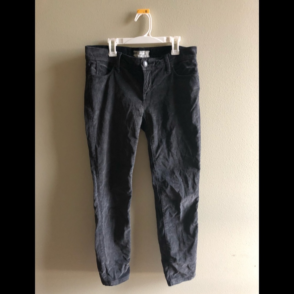 Free People Charcoal Gray Cropped Cords